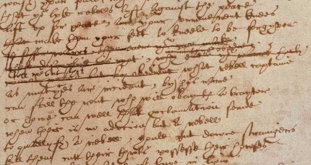 Detail of Sir Thomas More manuscript written by Hand D