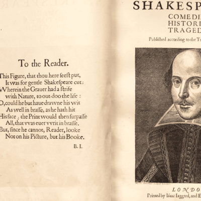 The First Folio urges us to look "Not on his Picture, but his Booke." Is this really the portrait of the true Shakespeare?