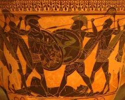 The fight for the body of Patroclus from the Iliad (National Archaeological Museum, Athens)