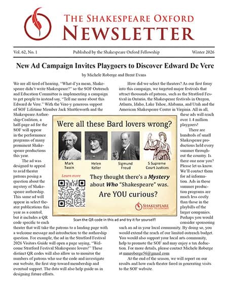Shakespeare Oxford Newsletter 62-1-winter-2026